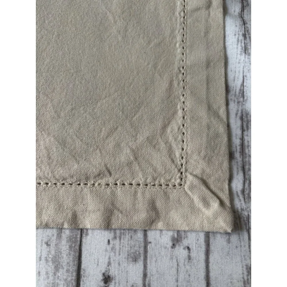 Set‎ of 4 Pottery Barn 100% Linen Square Napkins Oatmeal Beige 18